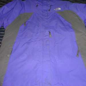 North Face Hyvent Purple/Gray Hooded 3n1 Jacket